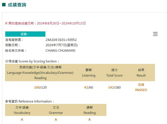 2024年7月日語檢定(JLPT)學員心得