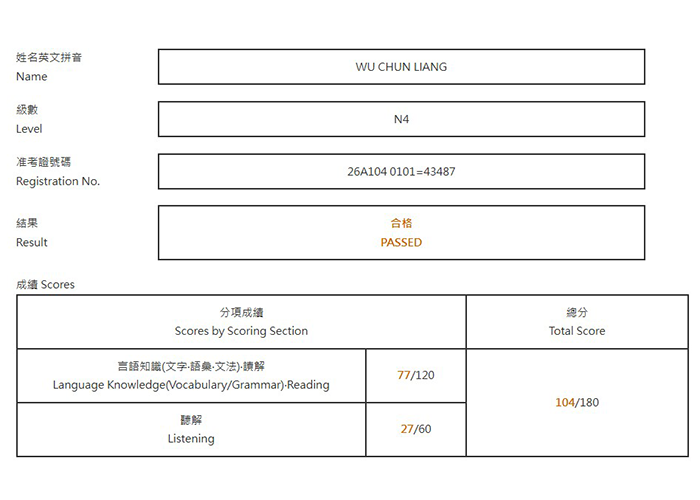 2026年7月日語檢定(JLPT)學員心得
