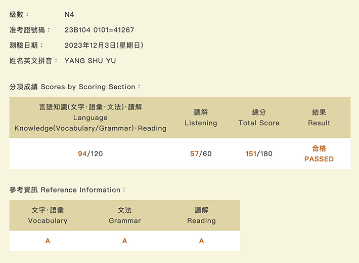 日語檢定學員心得