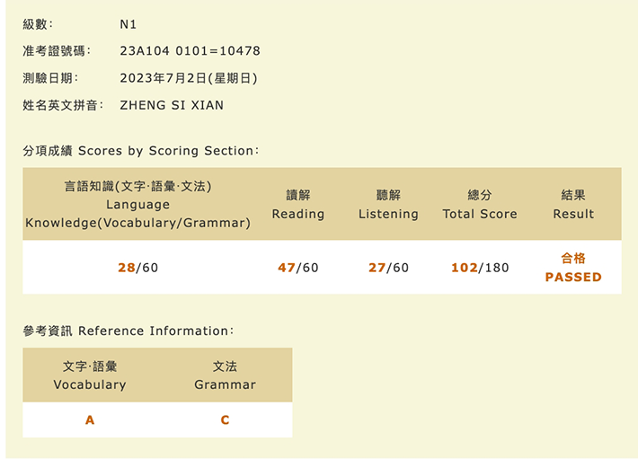 日語檢定學員心得